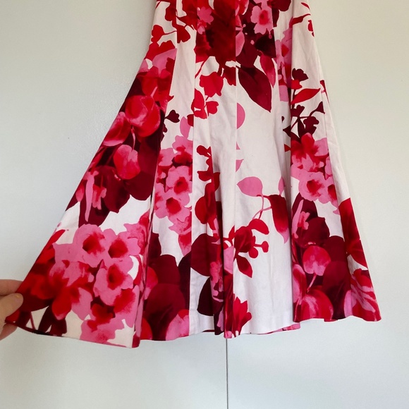 Nine West Red and Pink Floral Fit and Flare Dress Size 2 π·πΊπ· - Picture 5 of 13